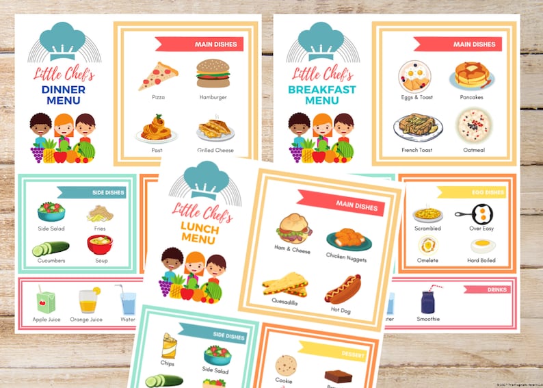 Kids Pretend Play Menu Printable