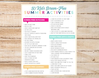 50 Screen Free Activities for kids, Screentime Rules, Screen time limits, kids activities without technology, screen free, screen time rules