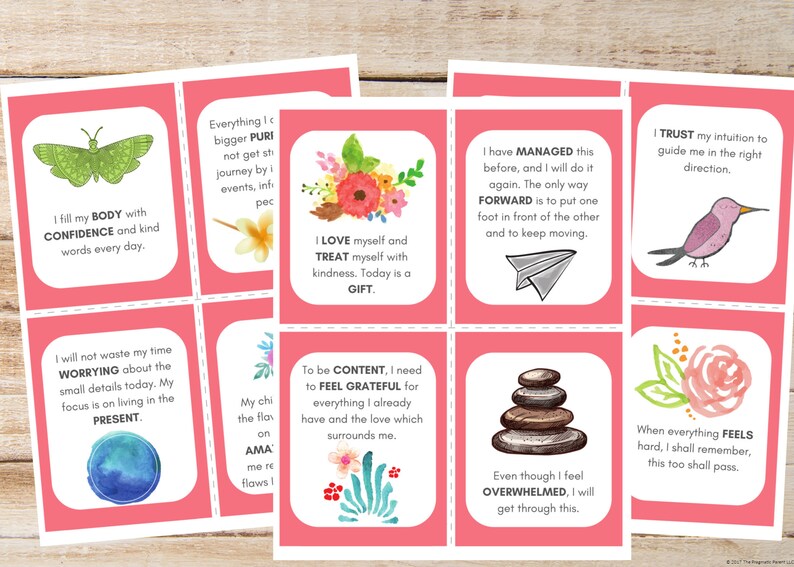 Positive Affirmations for Mothers, Positive Affirmation Cards for Moms, Digital Affirmation Cards for Moms, Cards for New Mom, Gifts for Mom image 2