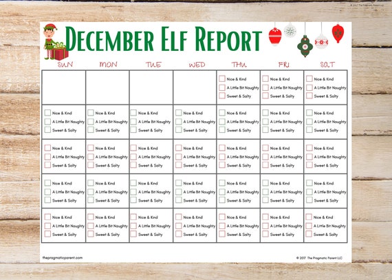 Instant Download Elf Report Card Elf Shelf Calendar - Etsy