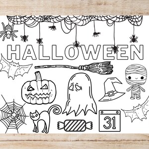 2 Halloween Kid's Coloring Sheets, kids Halloween sheet, kids Halloween activity, kids Halloween printable fun, Halloween coloring pages