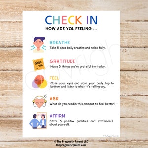 Check in with your Emotions Poster, Calm Kids Printable, Self Regulate, Understand Emotions, Emotional Intelligence