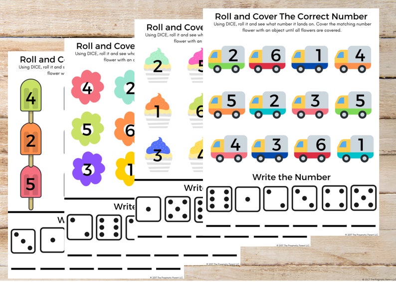 Learning to Count Worksheet Dice Counting Kindergarten | Etsy