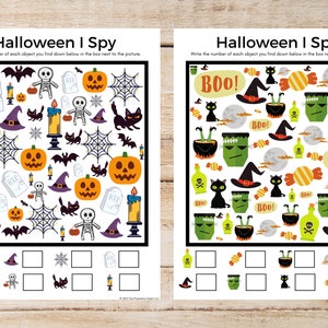 Halloween I Spy Printable Activity Sheets, I Spy Kids, I Spy Printable, I Spy Game, Halloween Kids Activity, Halloween Printable, Halloween