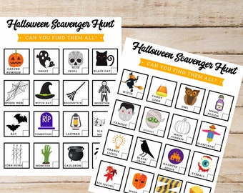 2 Halloween-Schnitzeljagden, Indoor-Aktivität für Kinder, Schnitzeljagd, lustige Spiele für Kinder, Halloween-Schnitzeljagd für Kinder, lustige Aktivität