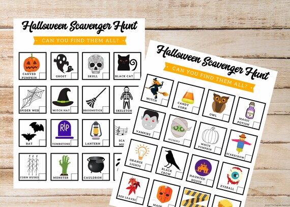 2 Halloween Scavenger Hunts, Indoor Activity for Kids, Scavenger Hunt, Fun Games for Kids, Halloween Scavenger Hunt for Kids, Fun Activity