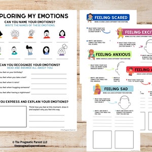 Exploring emotions with kids, Learning emotions, emotional intelligence, self regulate, naming emotions, understanding emotions, worksheets image 3