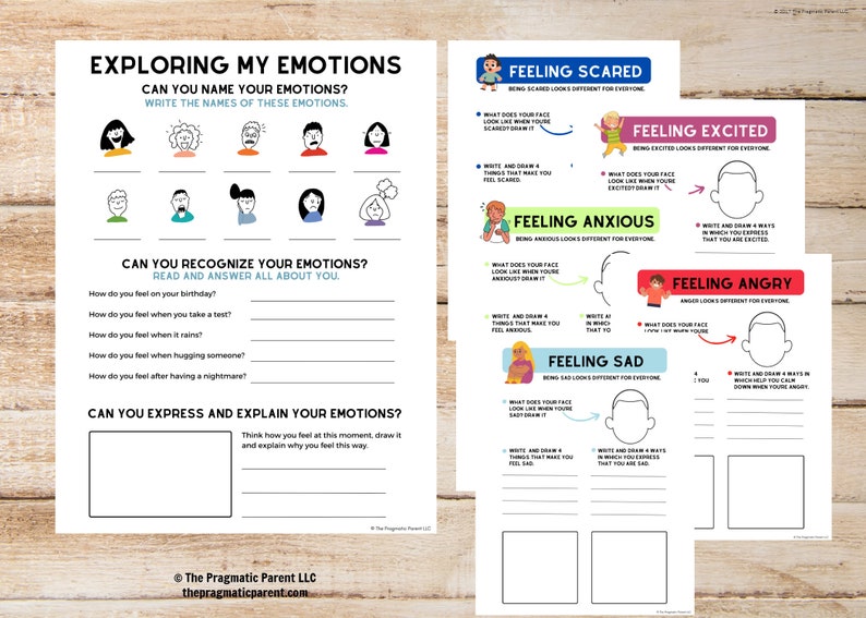 Exploring emotions with kids, Learning emotions, emotional intelligence, self regulate, naming emotions, understanding emotions, worksheets image 3