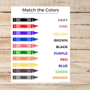 Color Matching, Learning Colors, Preschool, Kindergartener, Early Readers, Learn Colors, PreK, preschool worksheet, Teaching colors to kids