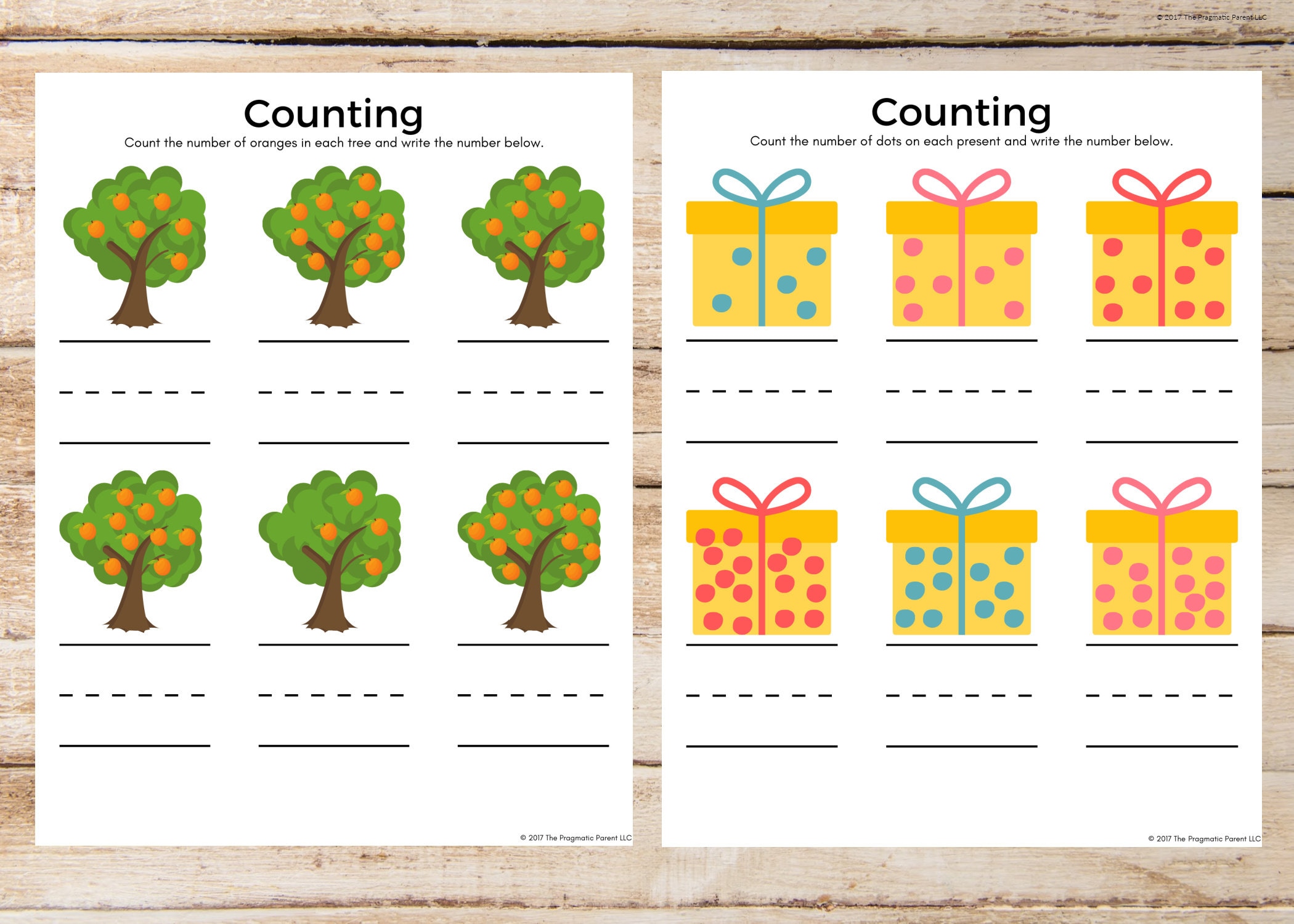 counting worksheets learning to count kindergarten etsy canada