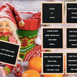 45 Elf druckbare Elf Letterboard Karten, Elf Note, Elf Brief, Elf Notizen, Elf tägliche Karten, druckbare Elf Notizen, Elf auf dem Printable