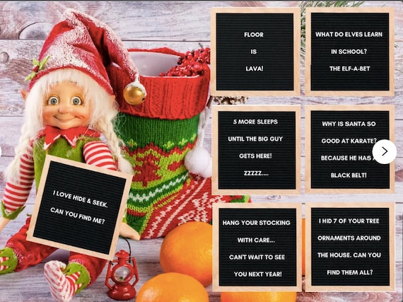 45 Elf Printable Elf Letterboard Cards, Elf Note, Elf Letter, Elf Notes, Elf Daily Cards, Printable Elf Notes, Elf on the Printable