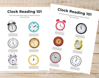 Learn to Tell Time, Telling Time Worksheet, Read the Time Activity, Learn to Read a Clock, Tell Time Printable for Kids, Learn to Tell Time
