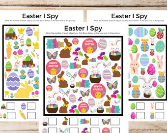 Easter I Spy Printable Activity Sheets, I Spy for Kids, I Spy Printable, I Spy Game, Easter Activity for Kids, Easter Printable, Easter