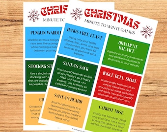 Juegos de Navidad de un minuto para ganar Juegos de un minuto para ganar Juegos para fiestas navideñas Juegos para cenas Juegos infantiles de un minuto para ganar Juegos navideños Imprimir