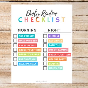 Morning and Night Kids Routine Chart, Morning Routine for Kids, Night Routine for Kids, Bedtime Routine, Morning Routine, Routine Printable