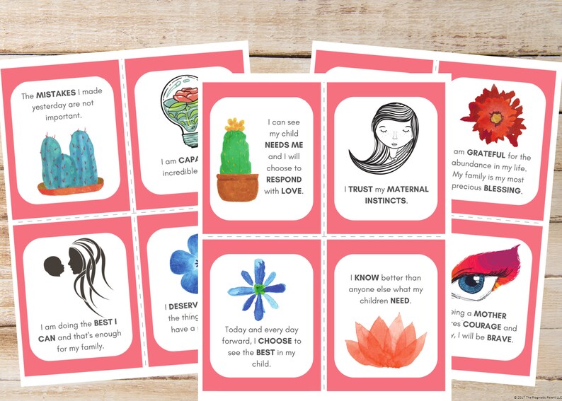 Positive Affirmations for Mothers, Positive Affirmation Cards for Moms, Digital Affirmation Cards for Moms, Cards for New Mom, Gifts for Mom image 3