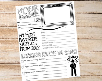 Printable Time Capsule for Kids. Kids New Year. 2022 Year in - Etsy