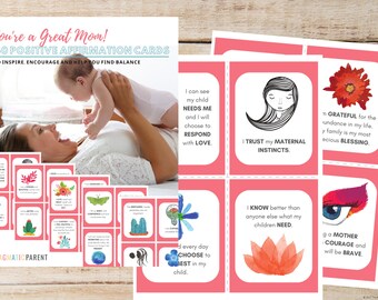 Positive Affirmations for Mothers, Positive Affirmation Cards for Moms, Digital Affirmation Cards for Moms, Cards for New Mom, Gifts for Mom