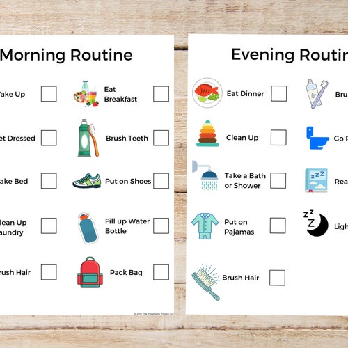 morning-and-evening-routine-chart-morning-routine-for-kids-etsy
