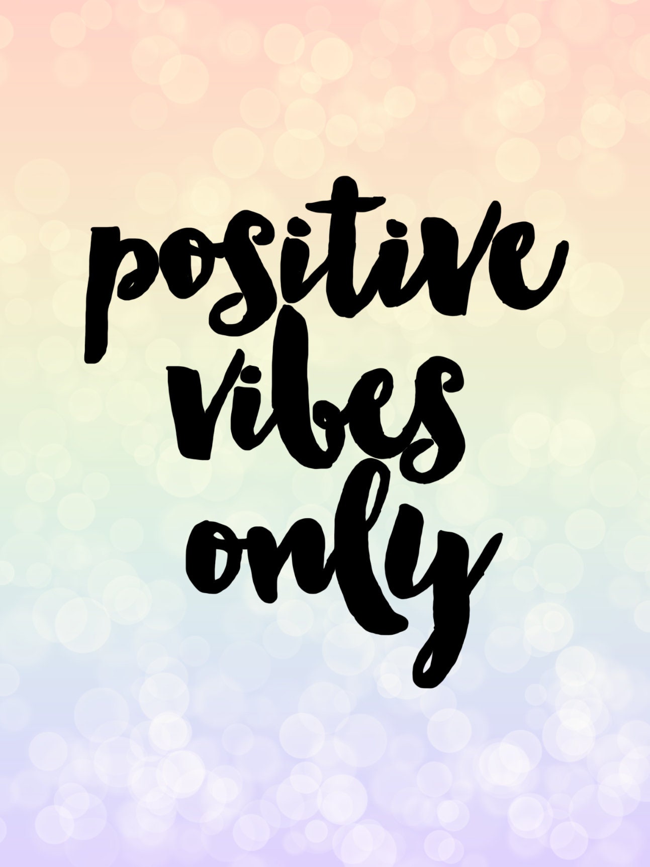 Positives Vibes ONLY Wallpaper - Etsy