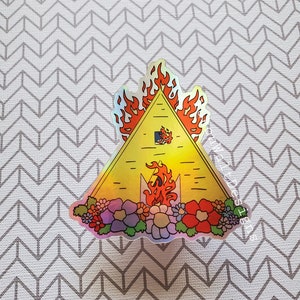 Holographic Midsommar Sticker, Midsommar, Horror Movie, Vinyl Sticker, Holo Sticker, Film Sticker, May Queen Sticker, Yellow House, Scary