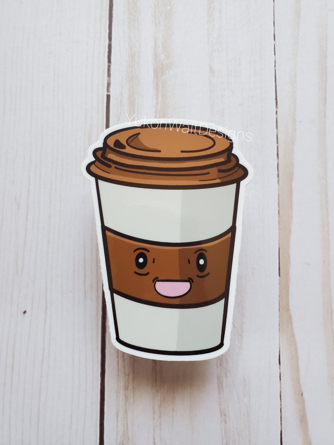 Coffee Mug Sticker, Cute Sticker, Happy Coffee Mug, Adorable Sticker