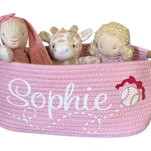 Hübsche rosa Baby-Geschenk-Körbe Personalisierte Geschenk-Korb Kinderzimmer Windel-Körbe-Körbe mit Namen Baby-Geschenk-Mädchen-Baby-Geschenk-Box Blume