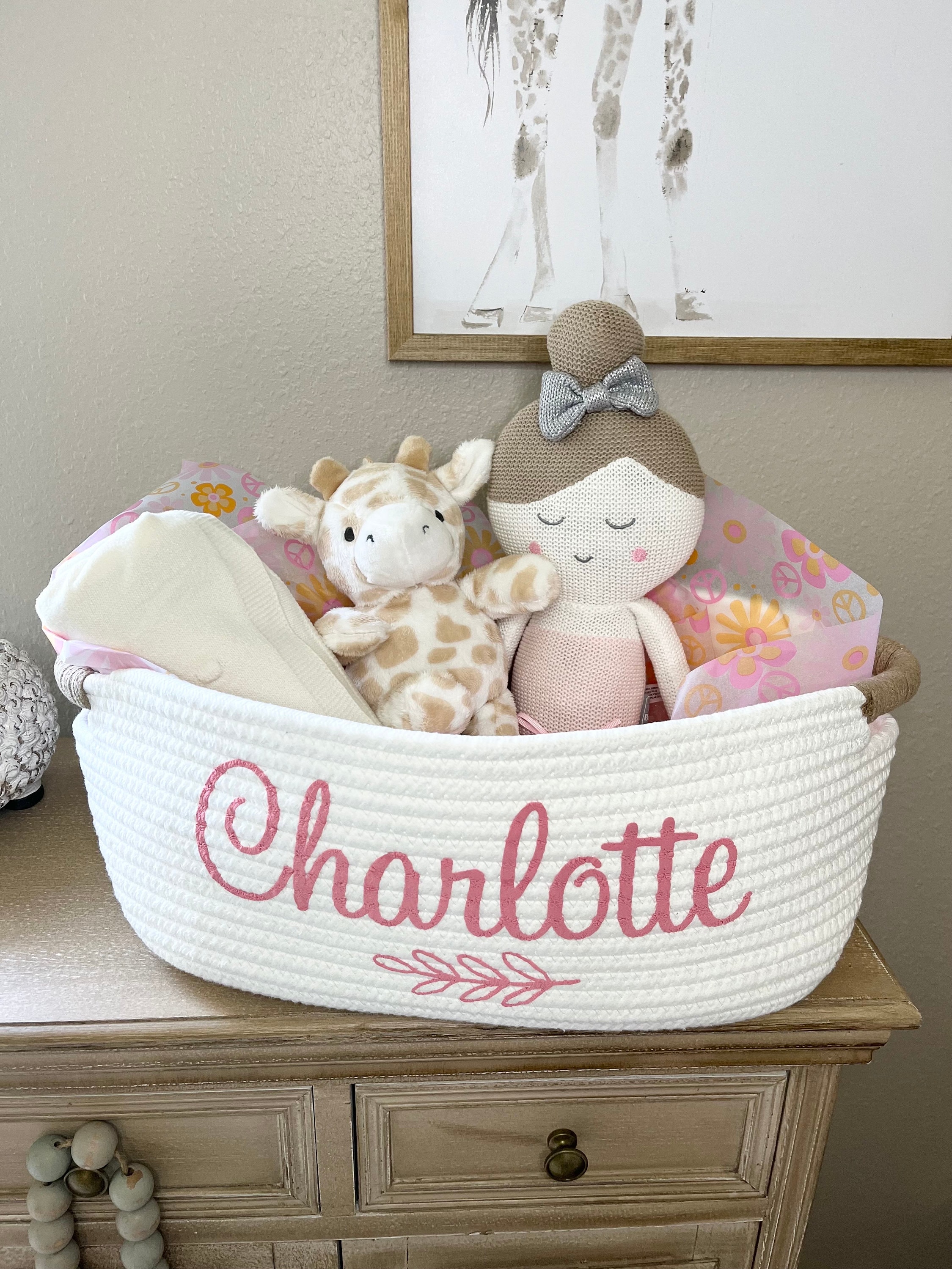 New Baby Girl Gift Basket, Baby Shower Gift, Personalized Gift for Baby,  Present for Baby Girl, Rainbow Baby Gift, Unique Baby Girl Gifts 