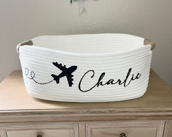 Samples or Returns or Bloopers - Name Charlie only - baby basket - ivory basket with black name “Charlie” as shown