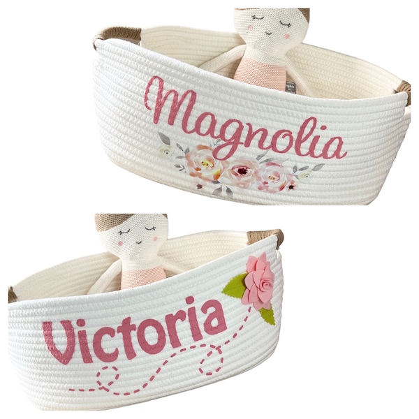 Baby Girl Storage Basket Etsy