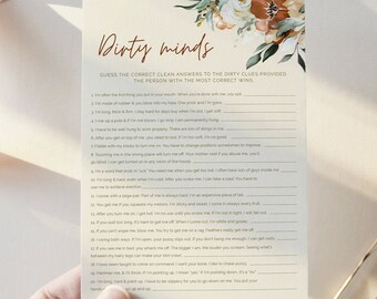 Dirty Minds Bachelorette Party Game Printable Bridal - Etsy