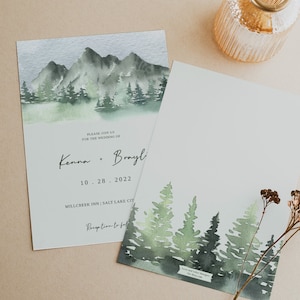 RAINE - Rustic Forest Wedding Invitation Suite, Invitation Template, Instant Download, Editable olive Invite, Printable Fall Wedding set
