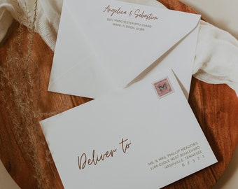JUNIPER - BOHO Fall Wedding Envelope Address Template, Wedding Envelope, Instant Download, Editable Template, Printable Bohemian Wedding