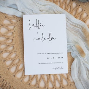 NORAH - Minimalist Wedding Suite, Modern Wedding Invitation Set Template, Instant Download, Editable Invitations, Printable Invite Set, diy