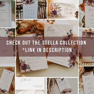 STELLA Boho Burgundy Save the Date, Trendy Mustard save the date, Instant Download, Rustic Fall Invitation, teracotta, rust, yellow, diy image 6