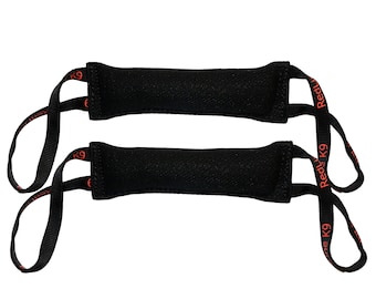 Redline K9 Bundle of 2 French Linen Dog Tug Toys (3" X 10") 2 Handles