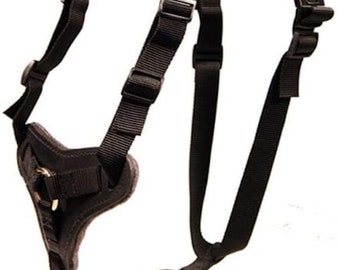 REDLINE K-9 Nylon and Leather Working Dog Harness for Protection and Tracking