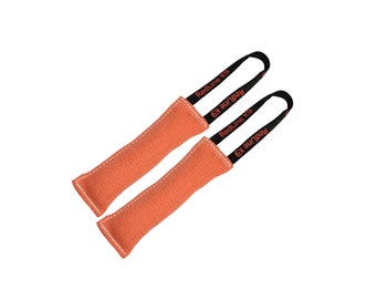 Bundle of 2 French Linen Dog Tug Toy (3" x 10") 1 Handles Redline K9