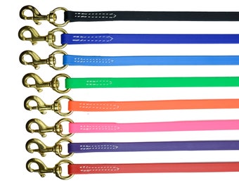 REDLINE K-9 Biothane Waterproof All Weather Dog Leash with Solid Brass Hardware