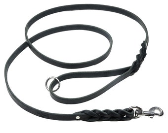 REDLINE K-9 Braided Latigo Leather Dog Leash