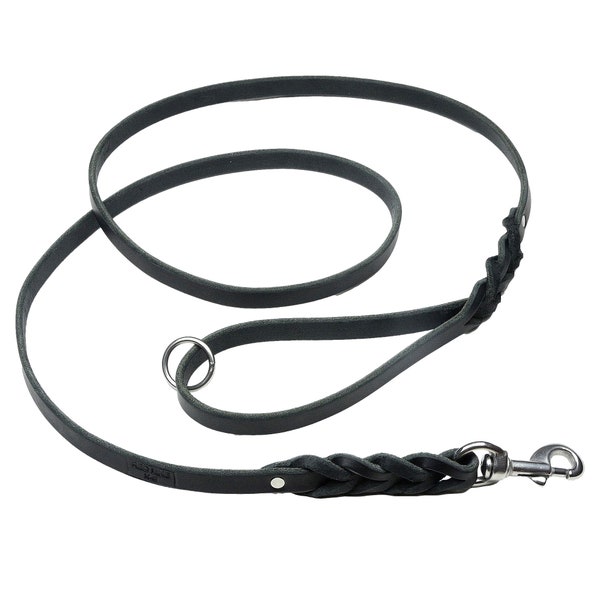 REDLINE K-9 Braided Latigo Leather Dog Leash