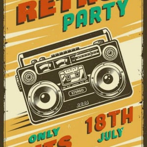 Retro Party cross stitch patroon pdf-formaat