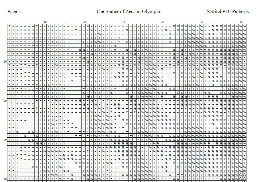 The Statue of Zeus at Olympia Cross Stitch Pattern Pdf Format - Etsy