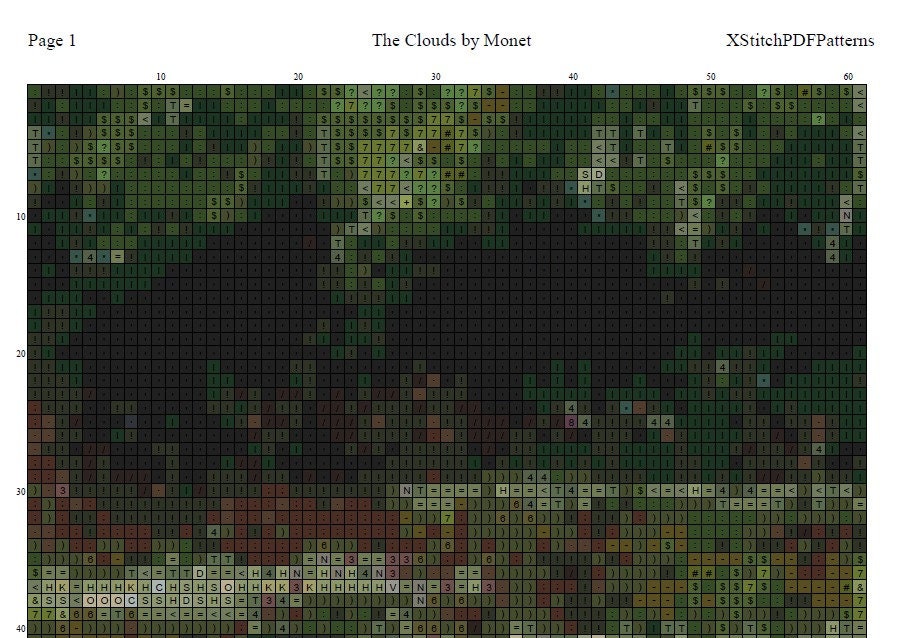 The Clouds Cross Stitch Pattern Pdf Format - Etsy