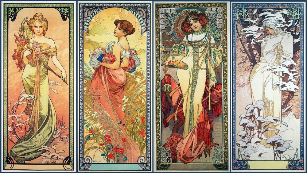 Four seasons cross stitch pattern pdf format