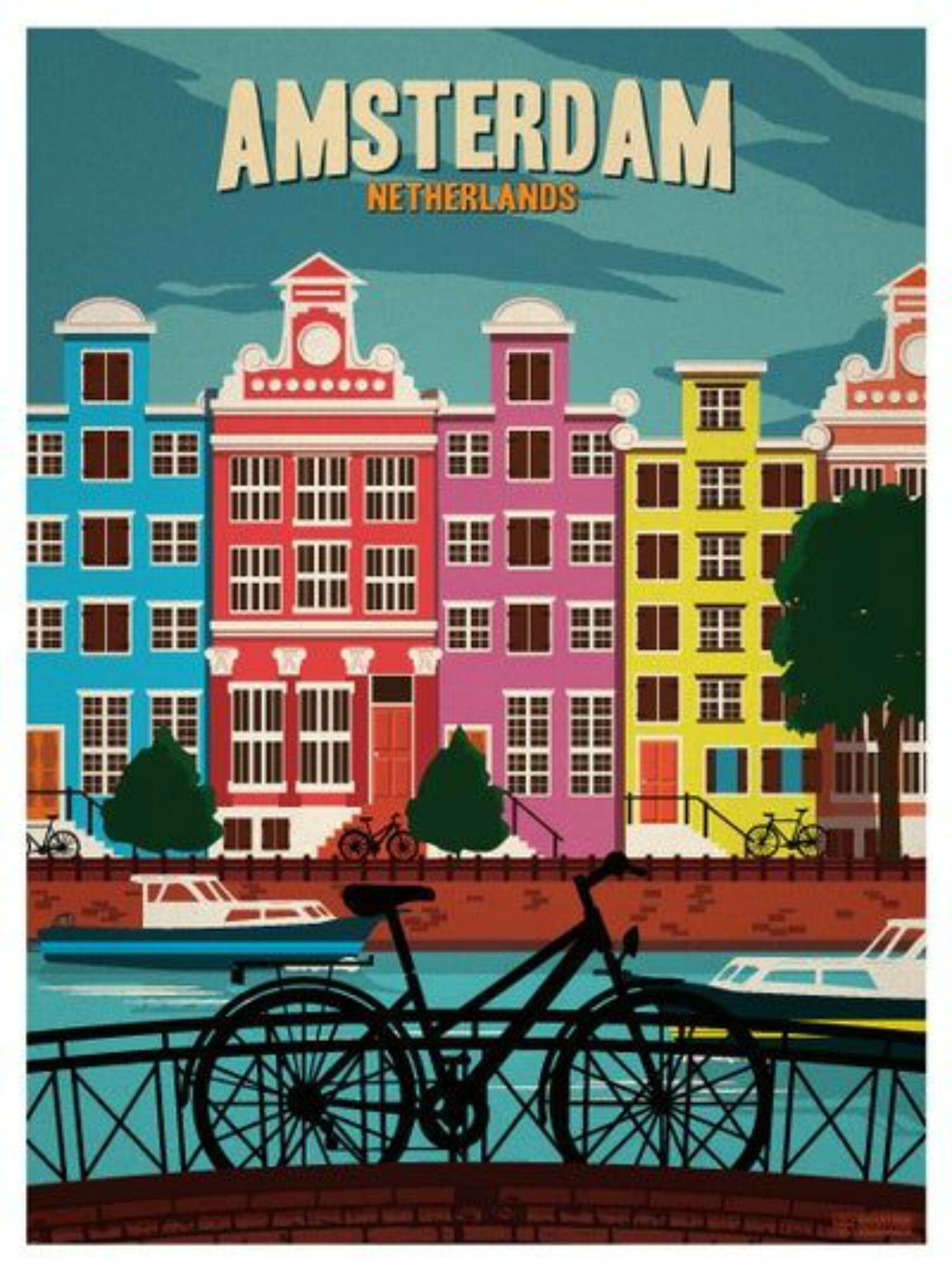 Amsterdam Vintage Travel Poster cross stitch pattern pdf Etsy
