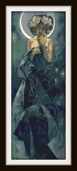Moon Cross Stitch Pattern Pdf Format - Etsy