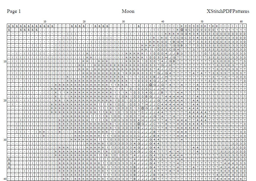 Moon Cross Stitch Pattern Pdf Format - Etsy