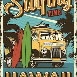 De Surfing Time Hawaii kruissteek patroon pdf-formaat